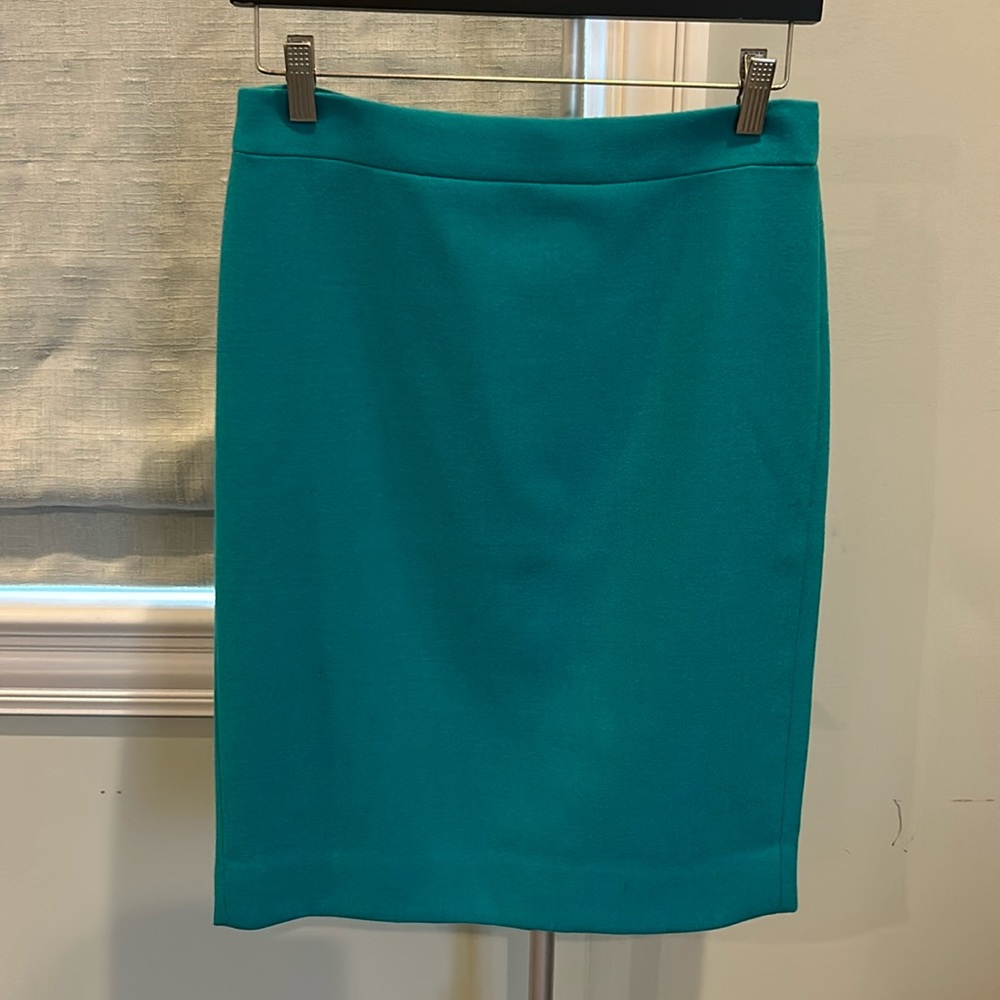 J. Crew No. 2 Pencil skirt, teal, size 2